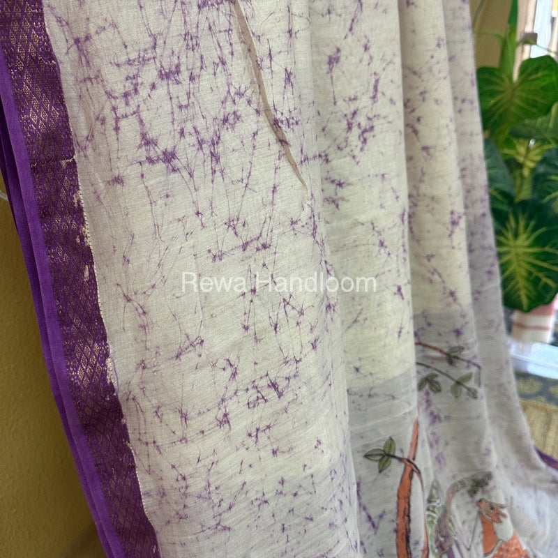 Maheshwari Handpainted Saree