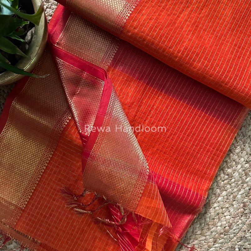 Maheshwari Zari Checks Saree