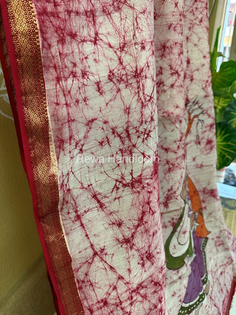 Maheshwari Handpainted Saree