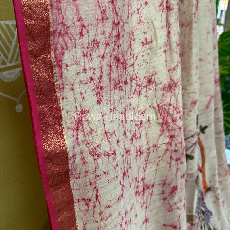 Maheshwari Handpainted Saree