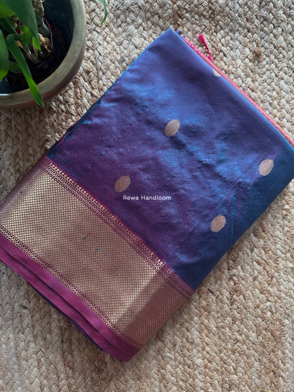 Maheshwari Rama Green  Pure Silk Saree PS061