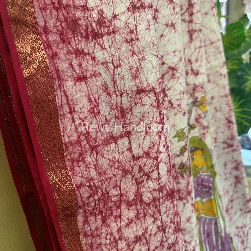 Maheshwari Handpainted Saree