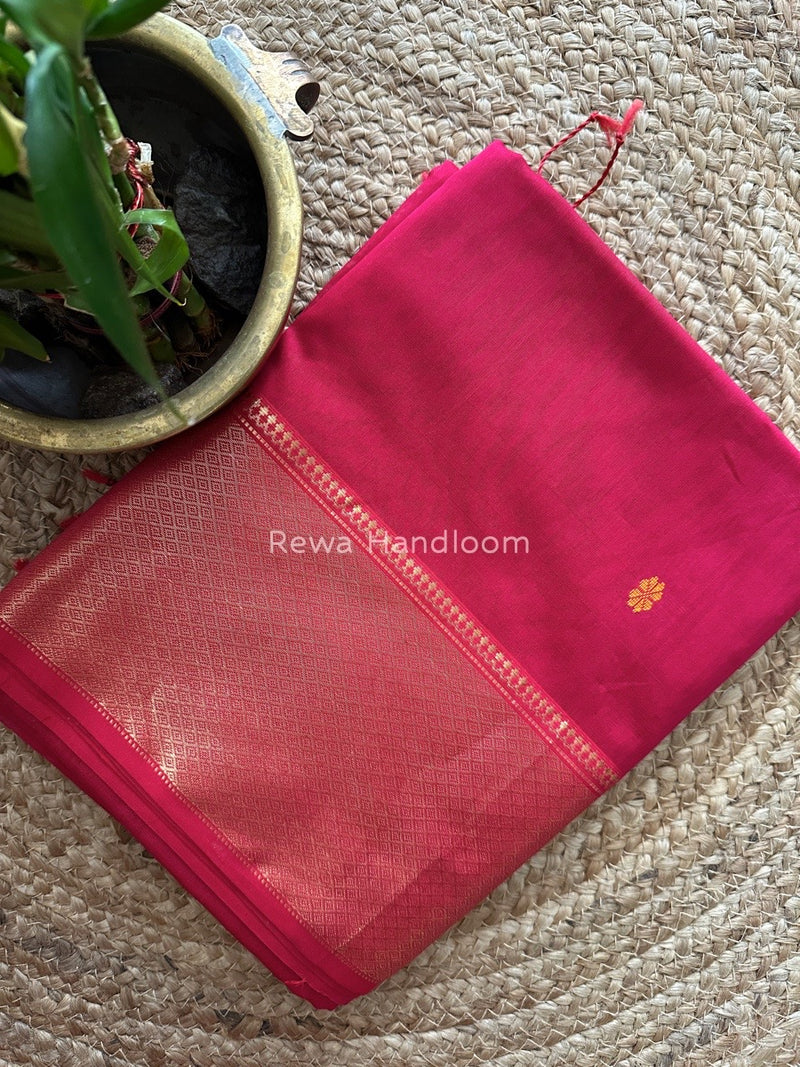 Maheshwari Rani Pink Zari Skirt Butti Saree ZSB070