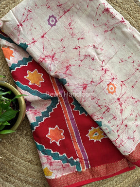 Maheshwari Batik Indonesian Print Saree