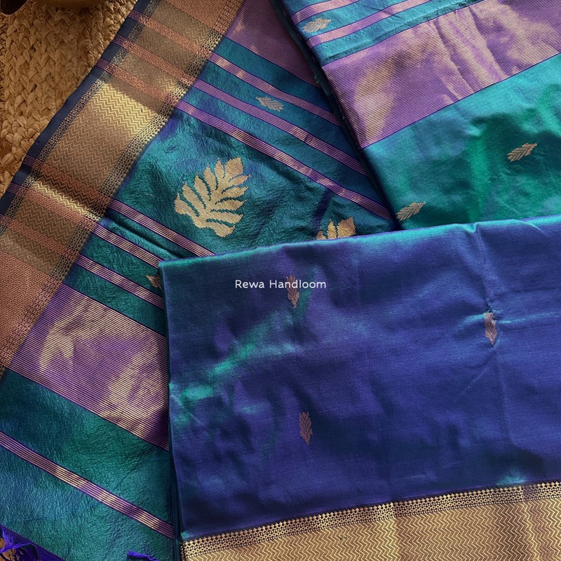 Maheshwari Rama Green Pure Silk Saree PS064