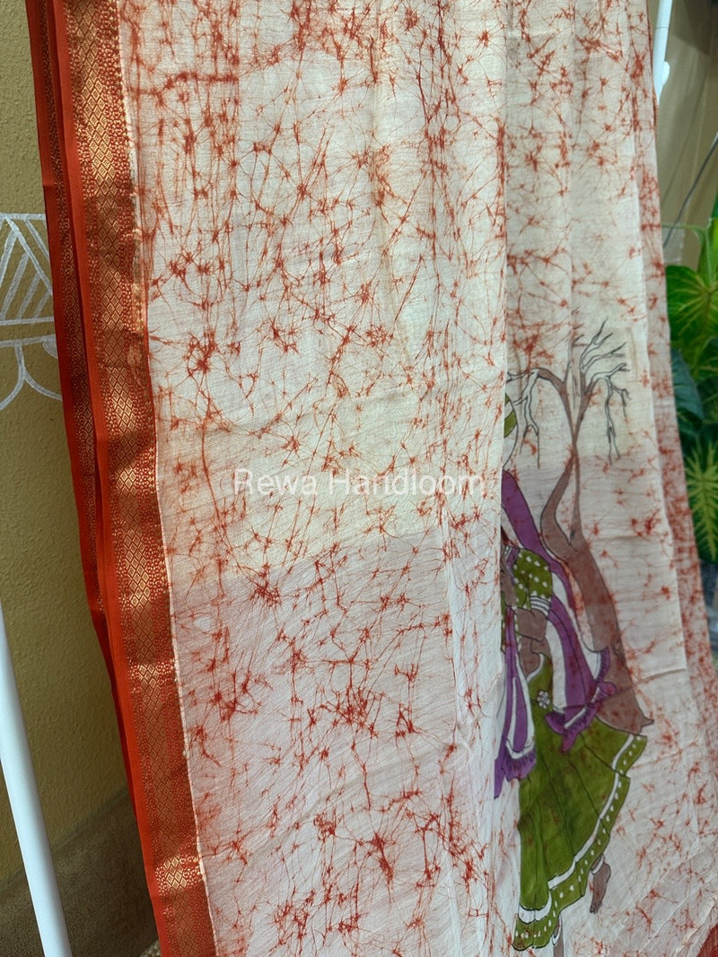 Maheshwari Handpainted Saree