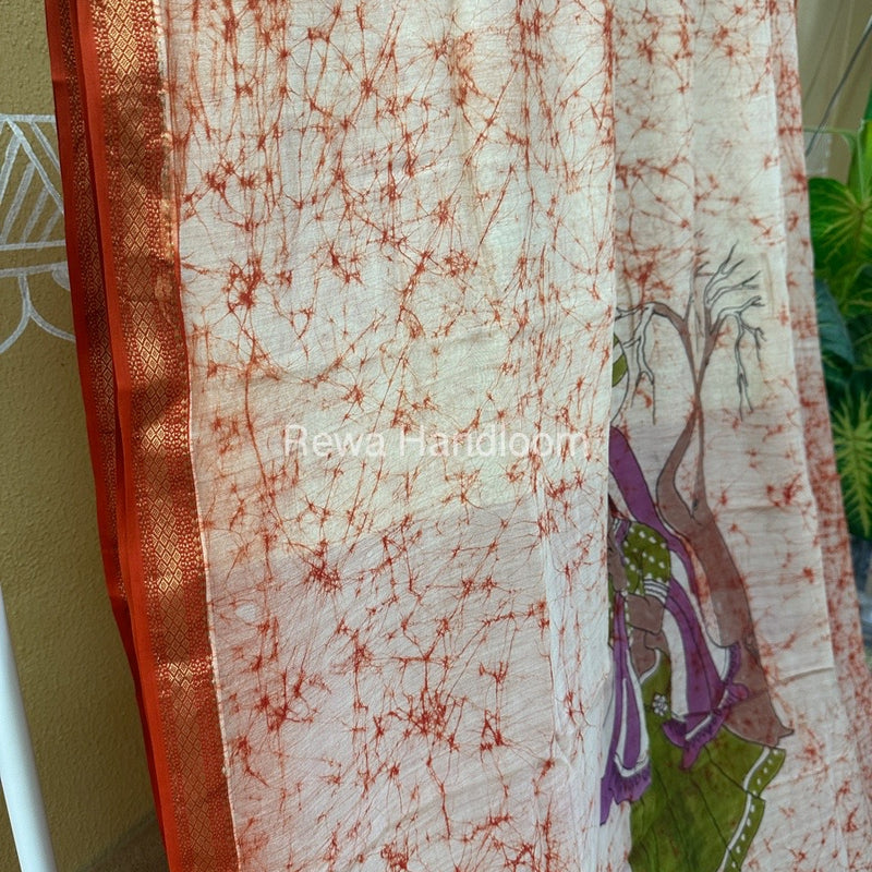 Maheshwari Handpainted Saree