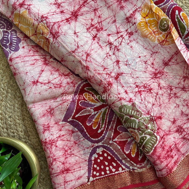 Maheshwari Batik Indonesian Print Saree