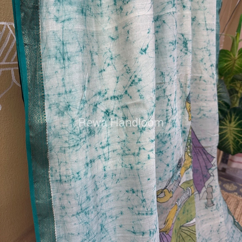 Maheshwari Handpainted Saree