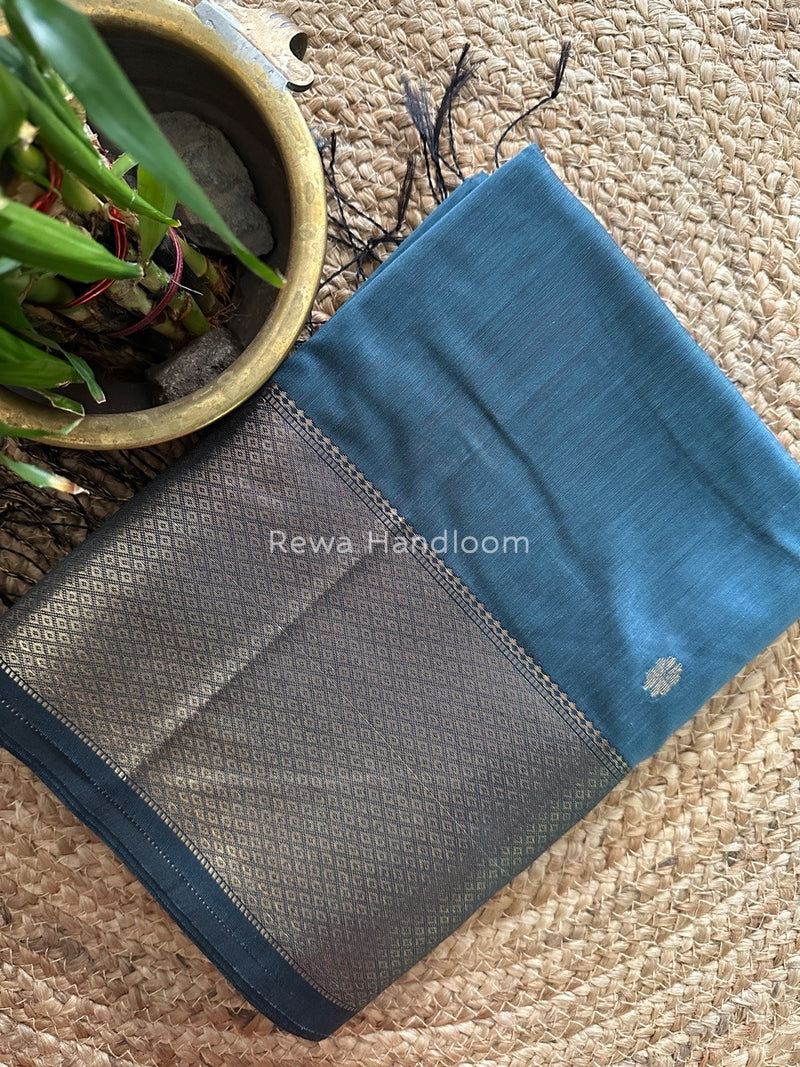 Maheshwari Dark Grey Zari Skirt Butti Saree ZSB082