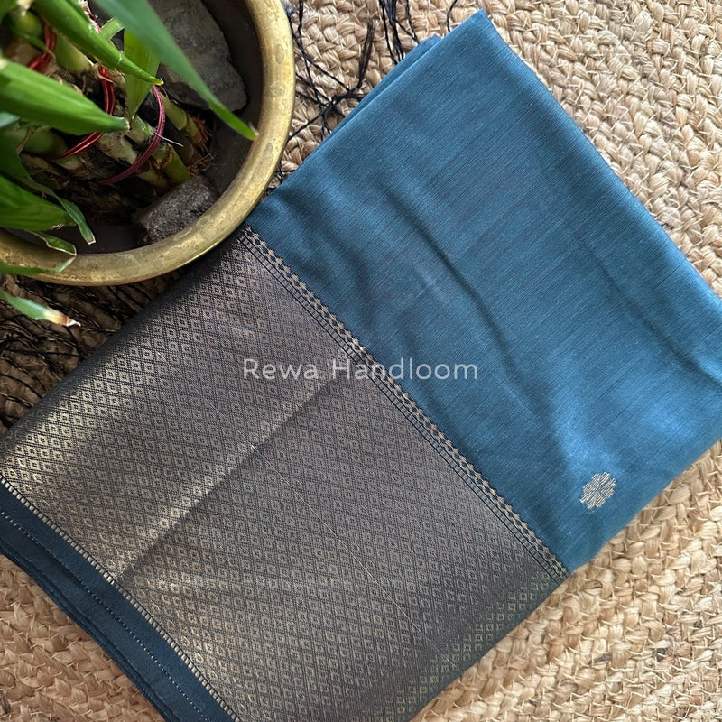 Maheshwari Dark Grey Zari Skirt Butti Saree ZSB082