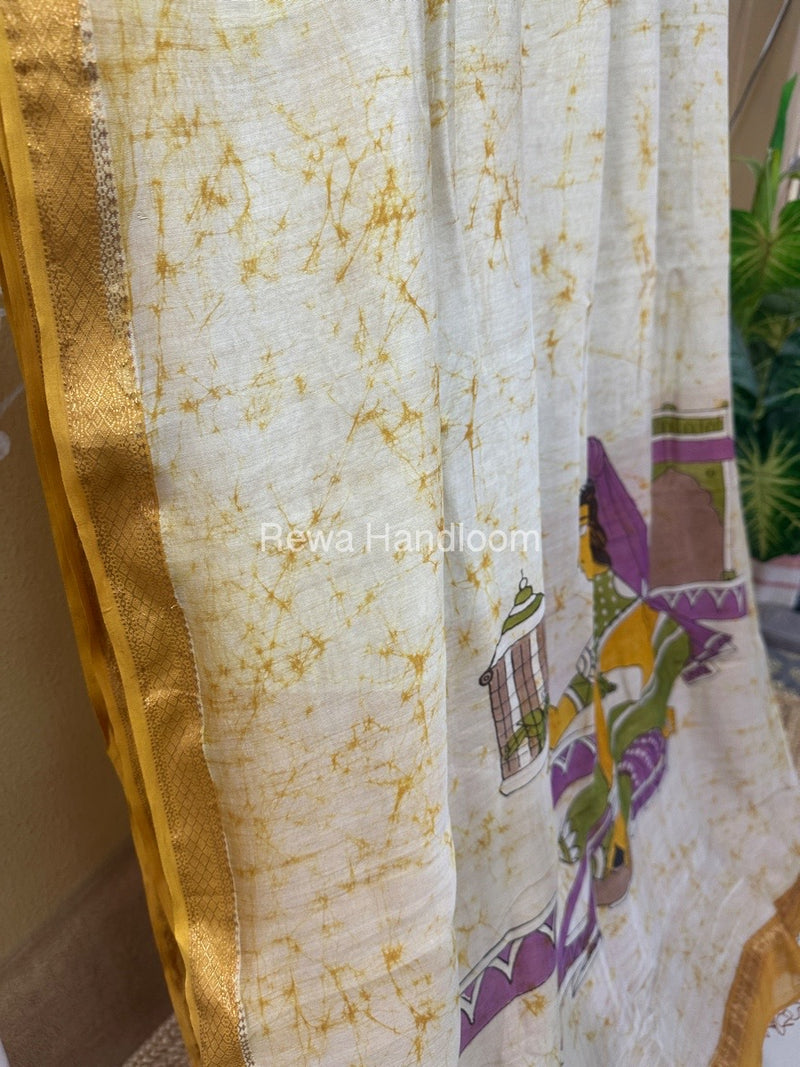 Maheshwari Handpainted Saree