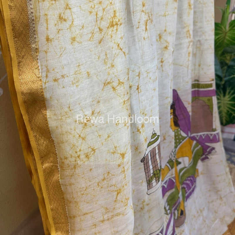 Maheshwari Handpainted Saree