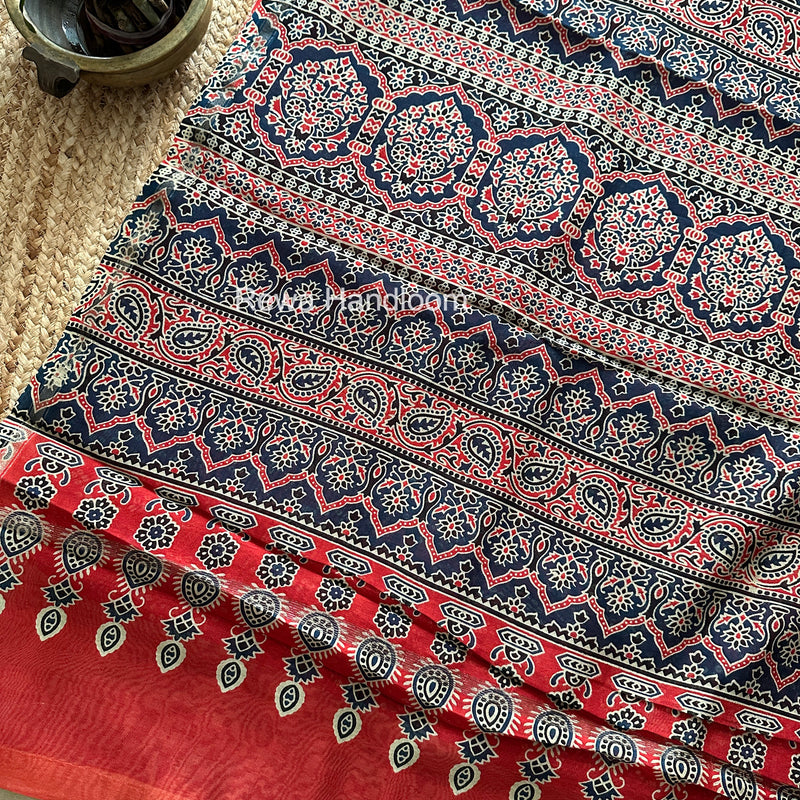 Black Chanderi Silk Printed Saree CPS048