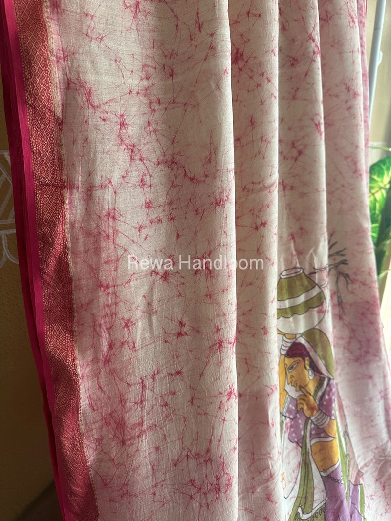 Maheshwari Handpainted Saree