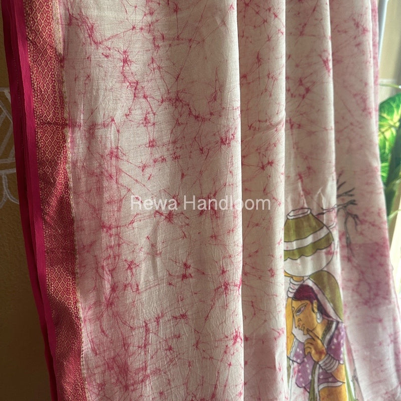 Maheshwari Handpainted Saree