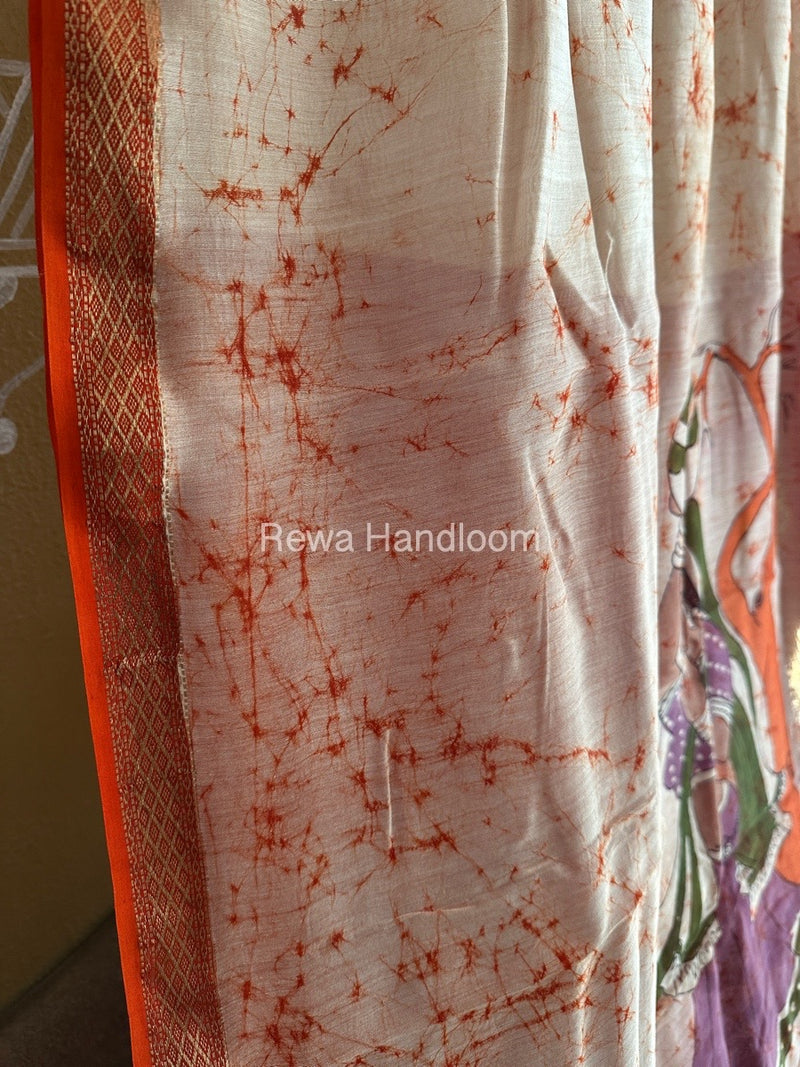 Maheshwari Handpainted Saree