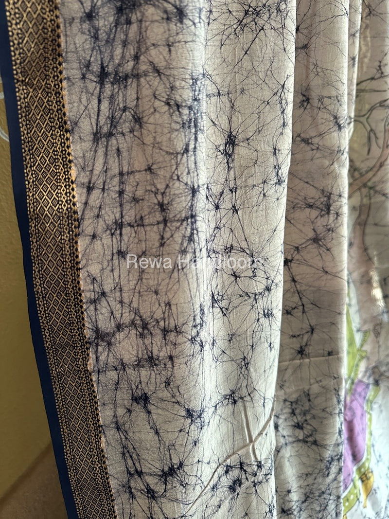 Maheshwari Handpainted Saree 