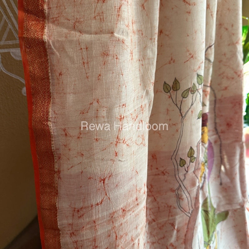 Maheshwari Handpainted Saree