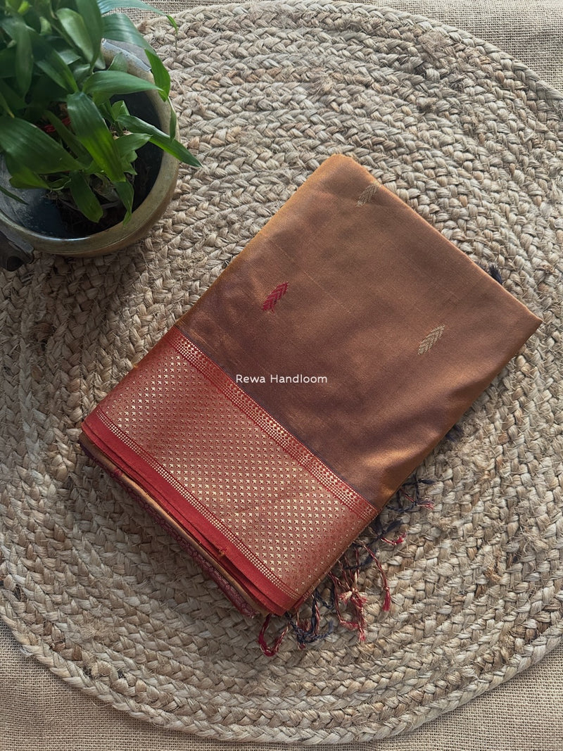 Maheshwari Mustard Pure Silk Saree PS071