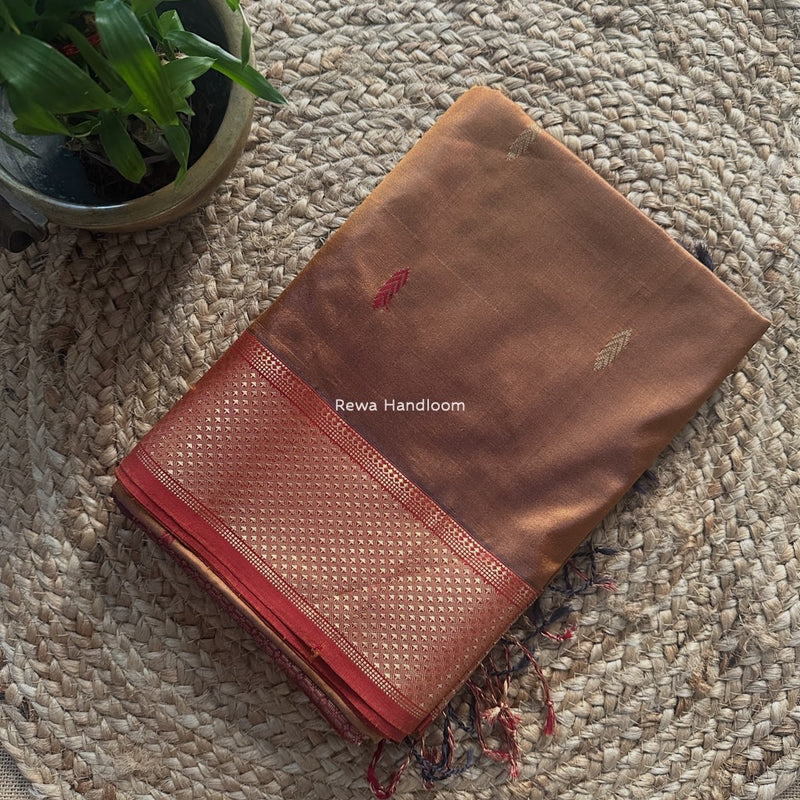 Maheshwari Mustard Pure Silk Saree PS071