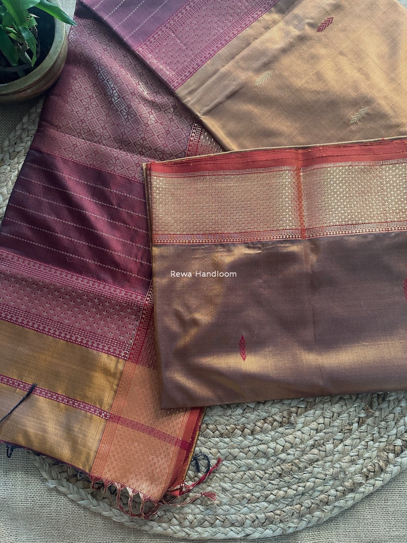 Maheshwari Mustard Pure Silk Saree PS071
