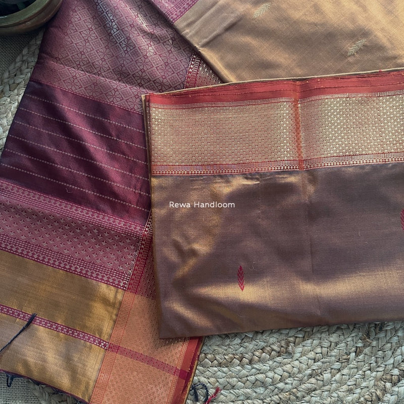 Maheshwari Mustard Pure Silk Saree PS071