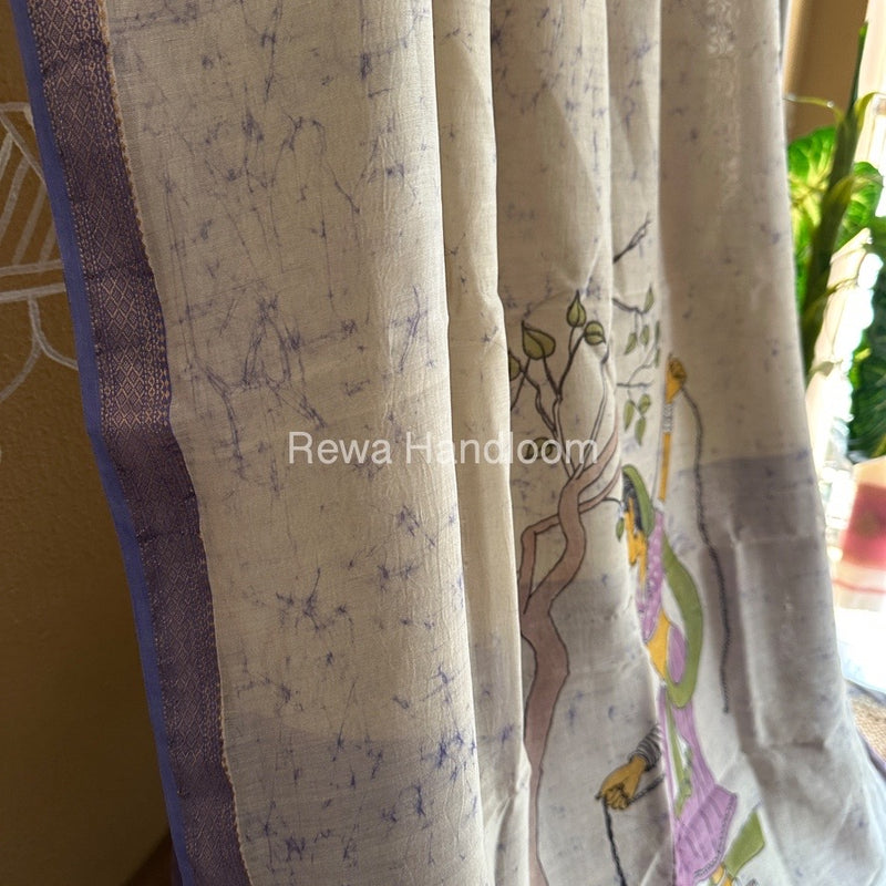 Maheshwari Handpainted Saree