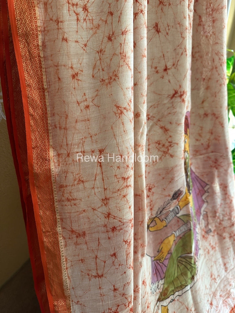 Maheshwari Handpainted Saree
