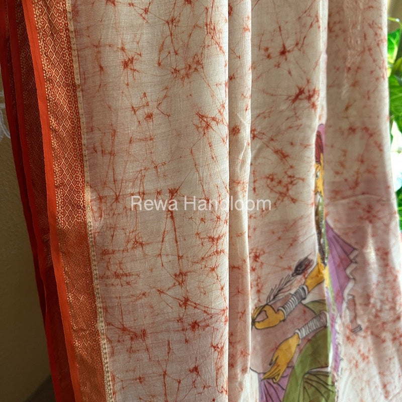 Maheshwari Handpainted Saree