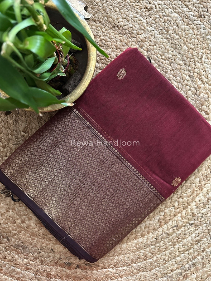 Maheshwari Maroon Zari Skirt Butti Saree ZSB089