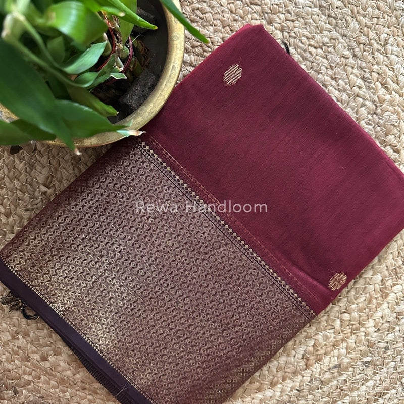 Maheshwari Maroon Zari Skirt Butti Saree ZSB089