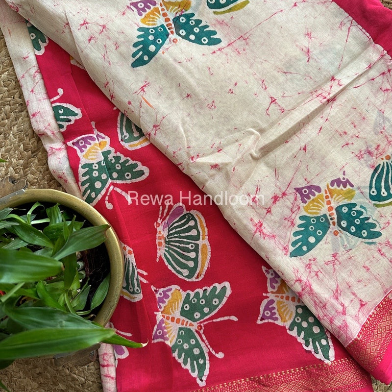 Maheshwari Batik Indonesian Print Saree