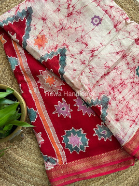 Maheshwari Batik Indonesian Print Saree