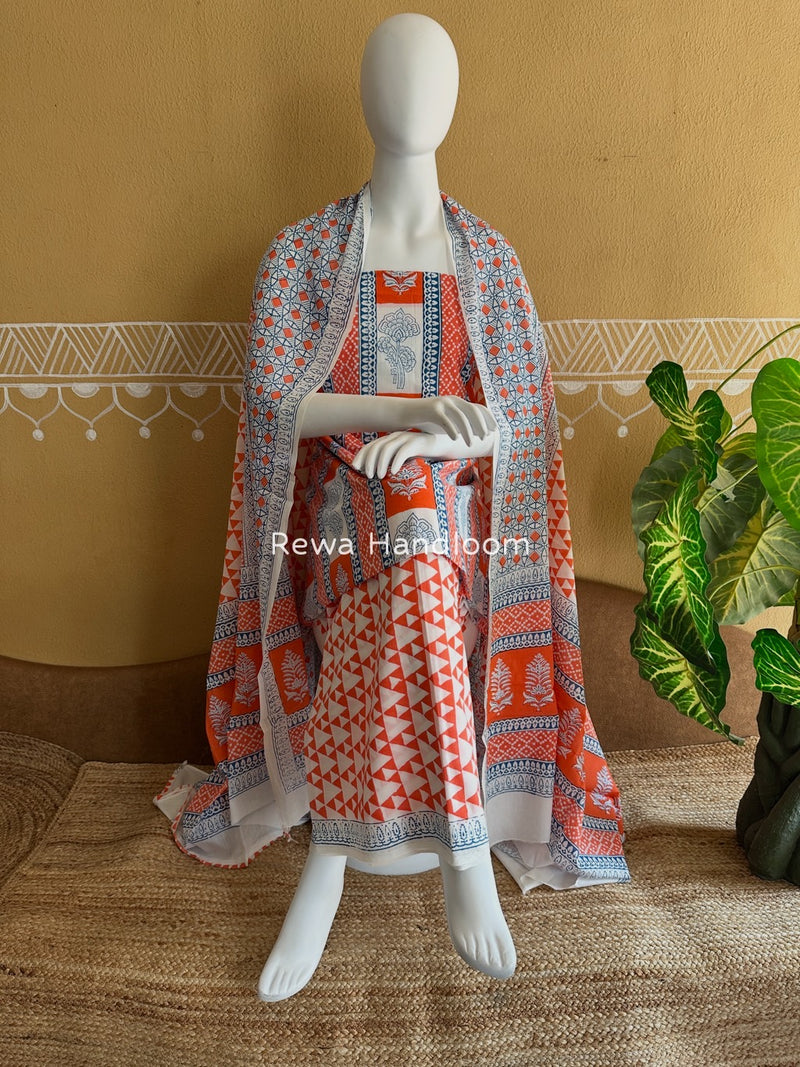 Indigo Bagh Print Suit 
