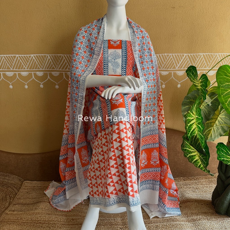 Indigo Bagh Print Suit 