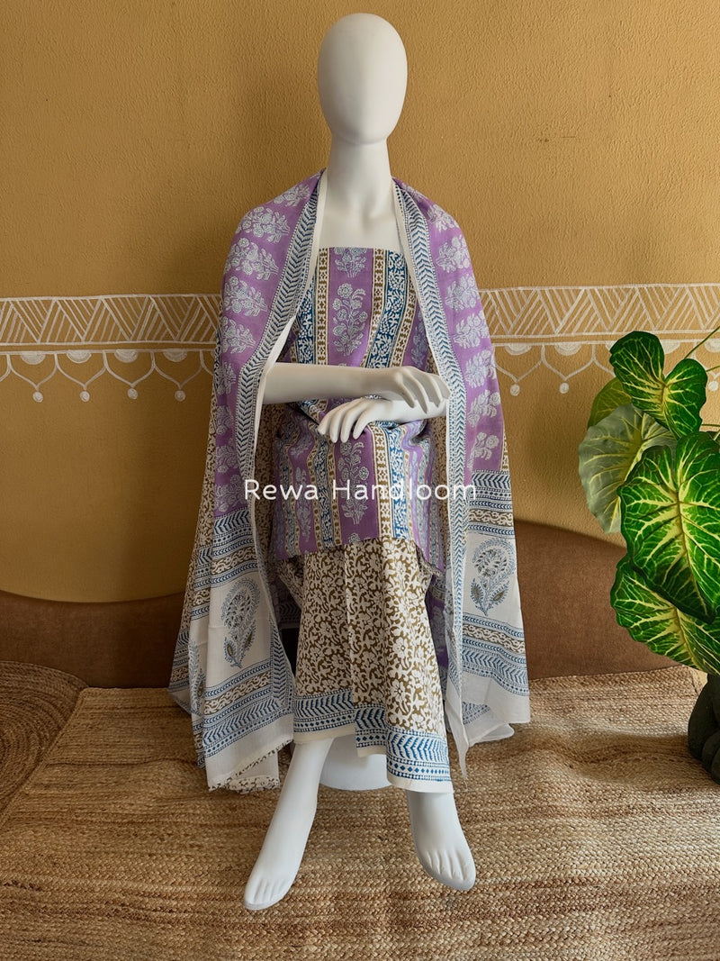 Indigo Bagh Print Suit