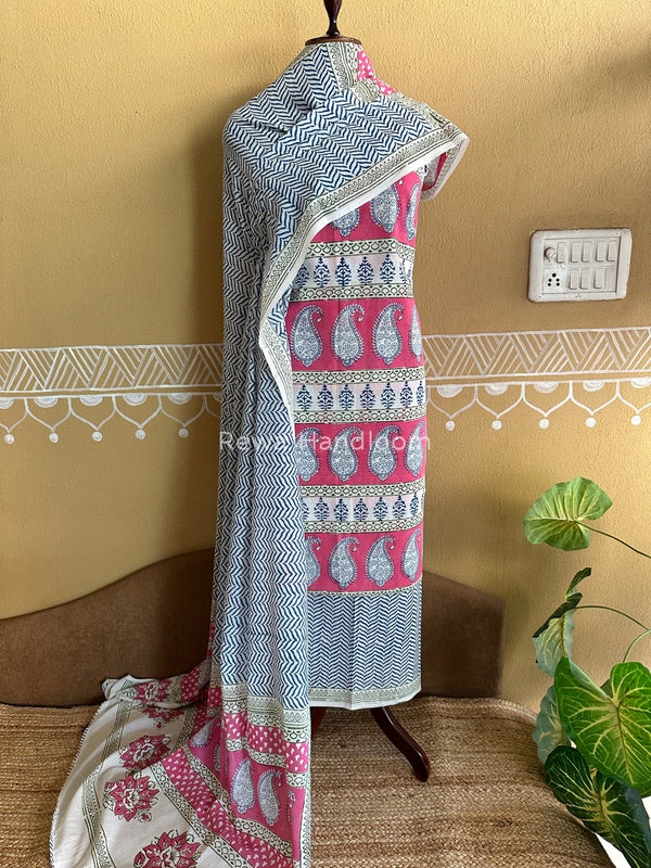 Multicolour Indigo Bagh Print Suit BCI027