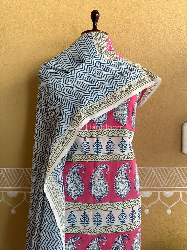 Multicolour Indigo Bagh Print Suit BCI027