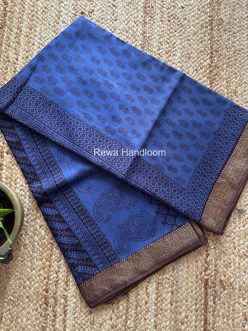Maheshwari Bagh Print Small Border Saree
