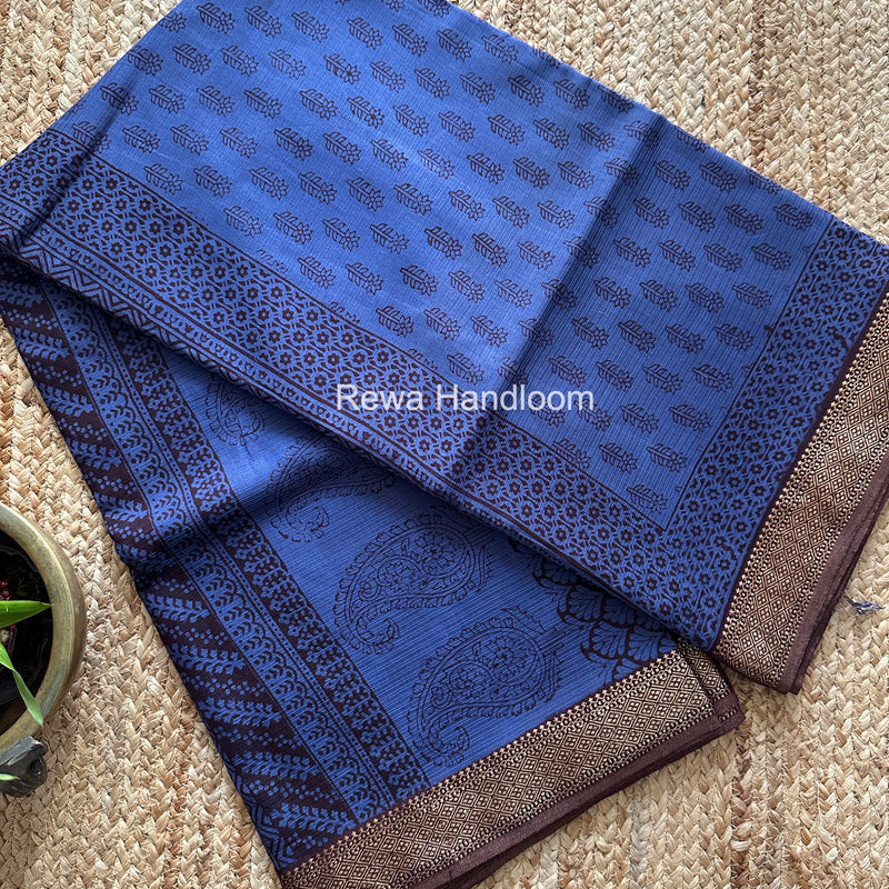 Maheshwari Bagh Print Small Border Saree
