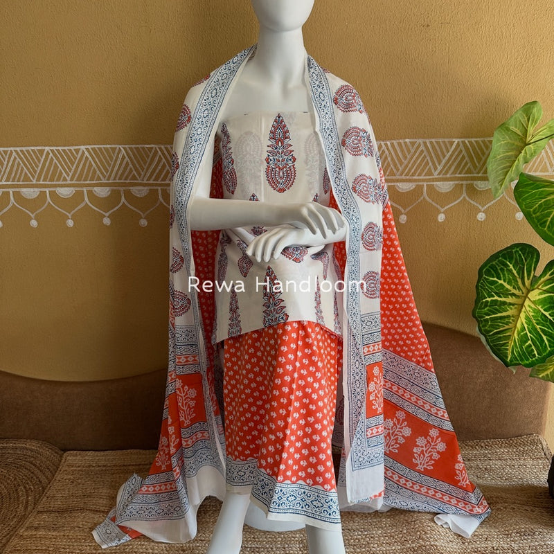 Indigo Bagh Print Suit