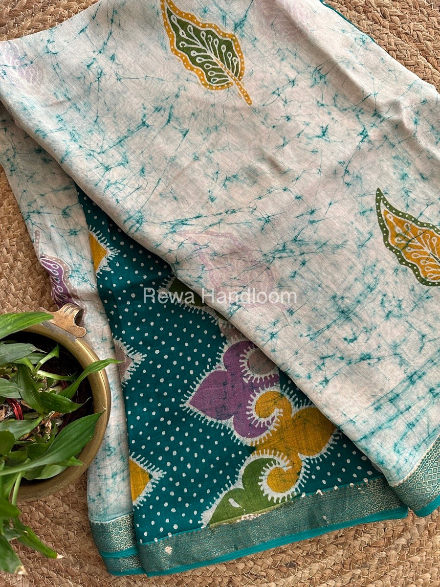 Maheshwari Batik Indonesian Print Saree