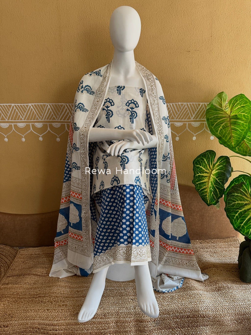 Indigo Bagh Print Suit 