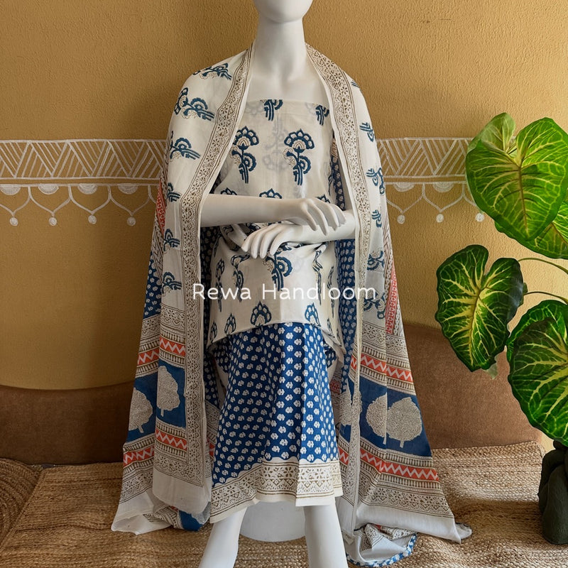 Indigo Bagh Print Suit 