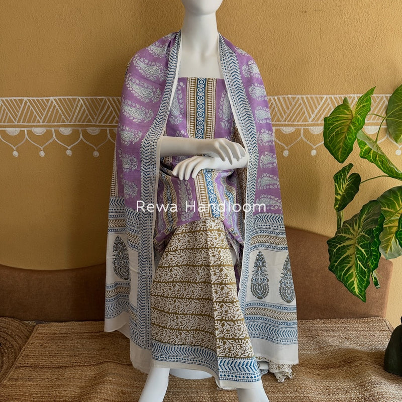 Indigo Bagh Print Suit 