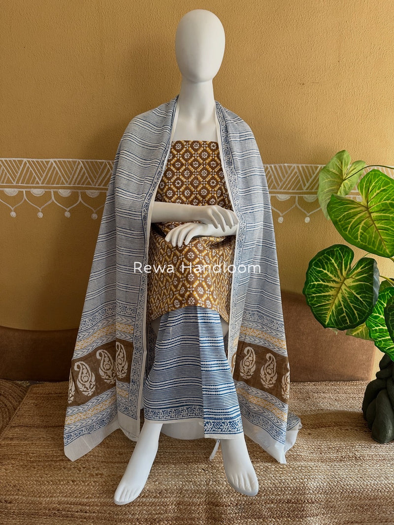Indigo Bagh Print Suit 