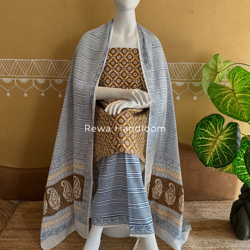 Indigo Bagh Print Suit 