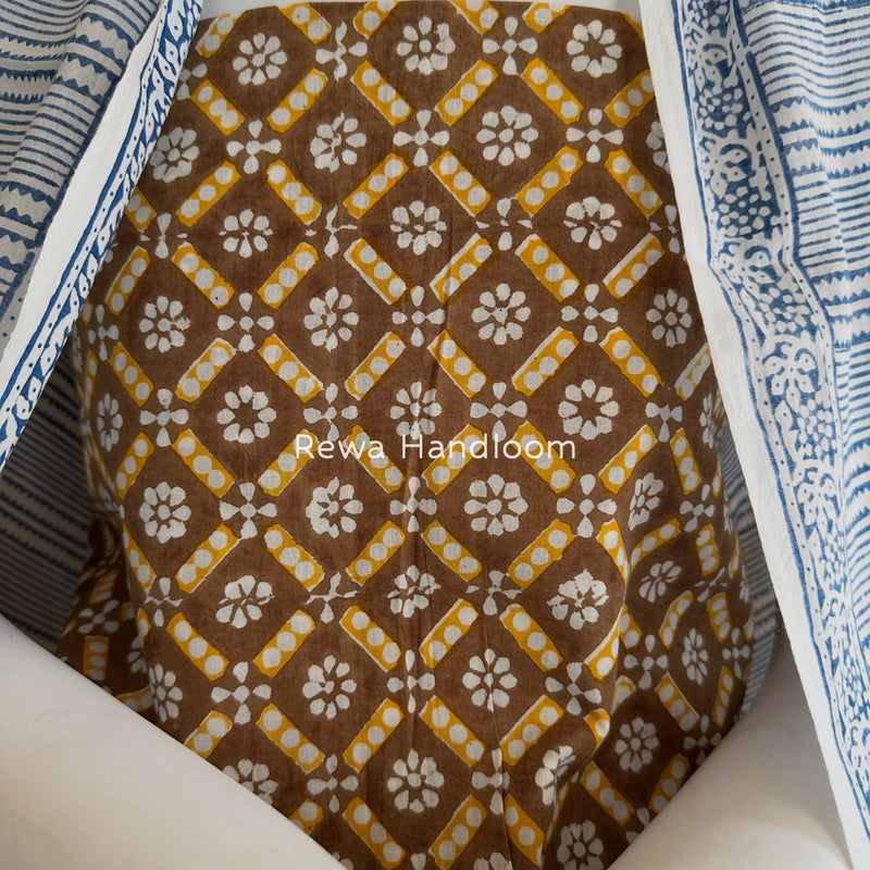 Brown Indigo Bagh Print Suit BCI059