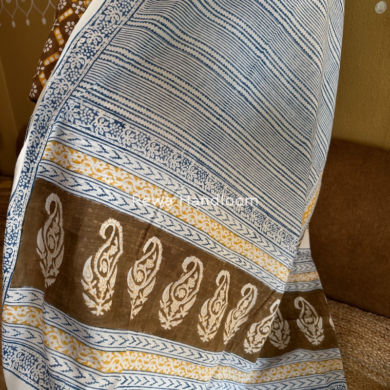 Brown Indigo Bagh Print Suit BCI059